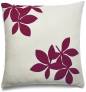 Judy Ross Textiles Hand-Embroidered Chain Stitch Fauna Throw Pillow linen/berry
