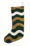 Judy Ross Textiles Hand-Embroidered Chain Stitch Ricrak Stocking hunter/gold rayon/cream
