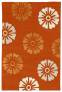 Judy Ross Hand-Knotted Custom Wool Rosette Rug coral/melon silk/oyster silk/parchment silk