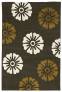 Judy Ross Hand-Knotted Custom Wool Rosette Rug dark fig/cream/gold silk