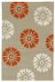 Judy Ross Hand-Knotted Custom Wool Rosette Rug oyster/coral/parchment silk