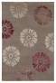 Judy Ross Hand-Knotted Custom Wool Rosette Rug pewter/pewter silk/claret silk/mulberry silk