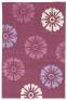 Judy Ross Hand-Knotted Custom Wool Rosette Rug raspberry/raspberry silk/lilac silk/cream