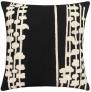 Judy Ross Textiles Hand-Embroidered Chain Stitch Seaweed Throw Pillow black/cream