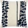 Judy Ross Textiles Hand-Embroidered Chain Stitch Seaweed Throw Pillow cream/black