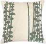Judy Ross Textiles Hand-Embroidered Chain Stitch Seaweed Throw Pillow cream/sage