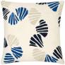 Judy Ross Textiles Hand-Embroidered Chain Stitch Shells Throw Pillow cream/oyster/navy/marine