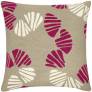 Judy Ross Textiles Hand-Embroidered Chain Stitch Shells Throw Pillow oyster/cerise/cream