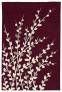 Judy Ross Hand-Knotted Custom Wool Spray Rug burgundy/cream/silver silk