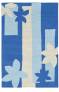 Judy Ross Hand-Knotted Custom Wool Sunset Rug marine/cream/powder blue