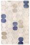 Judy Ross Hand-Knotted Custom Wool Tabla Outlined Rug Cream/cream silk/ lilac silk/ ice  silk