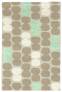 Judy Ross Hand-Knotted Custom Wool Tabla Rug parchment/coffee/minty seabreeze silk/cream silk