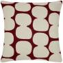 Judy Ross Textiles Hand-Embroidered Chain Stitch Tabla Throw Pillow merlot/pearl