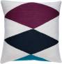 Judy Ross Textiles Hand-Embroidered Chain Stitch Ace Throw Pillow cream/claret/navy/peacock