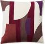 Judy Ross Textiles Hand-Embroidered Chain Stitch Composition Throw Pillow mauve/cream/claret/raspberry/purple