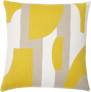 Judy Ross Textiles Hand-Embroidered Chain Stitch Composition Throw Pillow cream/yellow/oyster