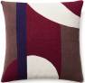 Judy Ross Textiles Hand-Embroidered Chain Stitch LUNA Throw Pillow claret/cream/mauve/purple