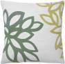 Judy Ross Textiles Hand-Embroidered Chain Stitch Lagoon Throw Pillow cream/spearmint/mint/pollen