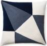 Judy Ross Textiles Hand-Embroidered Chain Stitch Prism Throw Pillow cream/slate/navy