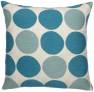 Judy Ross Textiles Hand-Embroidered Chain Stitch Polkadot Throw Pillow cream/pool/peacock