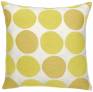 Judy Ross Textiles Hand-Embroidered Chain Stitch Polkadot Throw Pillow cream/yellow/buttercup