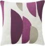 Judy Ross Textiles Hand-Embroidered Chain Stitch Slice Throw Pillow cream/aubergine/fuchsia/oyster
