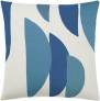 Judy Ross Textiles Hand-Embroidered Chain Stitch Slice Throw Pillow cream/marine/sky blue