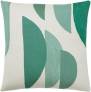 Judy Ross Textiles Hand-Embroidered Chain Stitch Slice Throw Pillow cream/pool/aqua