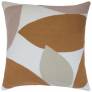 Judy Ross Textiles Hand-Embroidered Chain Stitch Spring Throw Pillow cream/mushroom/amber/oyster