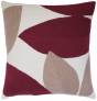 Judy Ross Textiles Hand-Embroidered Chain Stitch Spring Throw Pillow cream/mushroom/berry