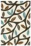 Judy Ross Hand-Knotted Custom Wool Branches Rug cream/fig/russet/pool