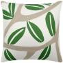 Judy Ross Textiles Hand-Embroidered Chain Stitch Branches Throw Pillow cream/oyster/asparagus