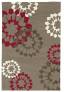 Judy Ross Hand-Knotted Custom Wool Carousel Rug pewter/cream silk/rouge/fig silk