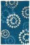 Judy Ross Hand-Knotted Custom Wool Carousel Rug tropical blue/oyster silk/tropical blue silk/parchment