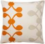 Judy Ross Textiles Hand-Embroidered Chain Stitch Celine Throw Pillow cream/melon/oyster