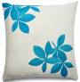 Judy Ross Textiles Hand-Embroidered Chain Stitch Fauna Throw Pillow tropical blue