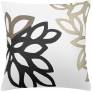 Judy Ross Textiles Hand-Embroidered Chain Stitch Lagoon Throw Pillow cream/black/oyster/smoke
