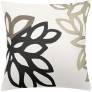 Judy Ross Textiles Hand-Embroidered Chain Stitch Lagoon Throw Pillow cream/smoke/black/oyster