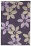 Judy Ross Hand-Knotted Custom Wool Lilies Rug grape/mauve silk/smoke silk