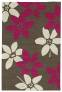 Judy Ross Hand-Knotted Custom Wool Lilies Rug iron/cerise/parchment