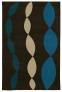 Judy Ross Hand-Knotted Custom Wool Necklace Rug chocolate/azure/blonde/tropical blue