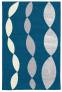 Judy Ross Hand-Knotted Custom Wool Necklace Rug tropical blue/cream/silver/silver silk