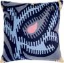 Judy Ross Textiles Hand-Embroidered Chain Stitch Paisley Throw Pillow navy/cornflower/slate/oyster/lilac