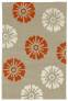 Judy Ross Hand-Knotted Custom Wool Rosette Rug oyster/coral/parchment silk