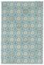 Judy Ross Hand-Knotted Custom Wool Small Pinwheels Rug turquoise/parchment/parchment silk