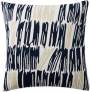 Judy Ross Textiles Hand-Embroidered Chain Stitch Static Throw Pillow cream/navy/oyster