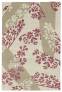 Judy Ross Hand-Knotted Custom Wool Stencil Rug parchment/oyster/claret silk