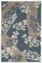 Judy Ross Hand-Knotted Custom Wool Stencil Rug slate/smoke silk/parchment