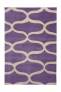 Judy Ross Hand-Knotted Custom Wool Waves Rug purple/wheat